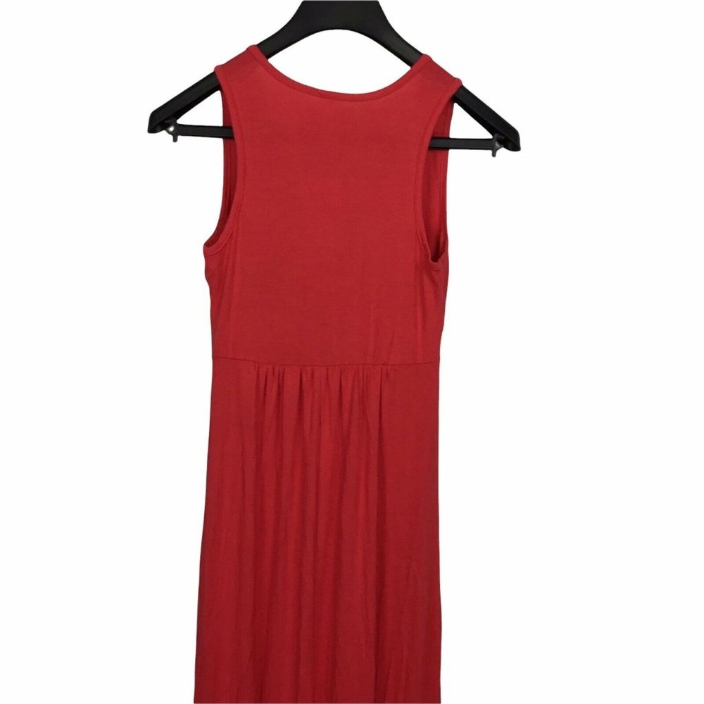 Loveappella V-Neck Jersey Long Maxi Dress Empire Waist V-neck Pink Womens Small - Picture 6 of 7